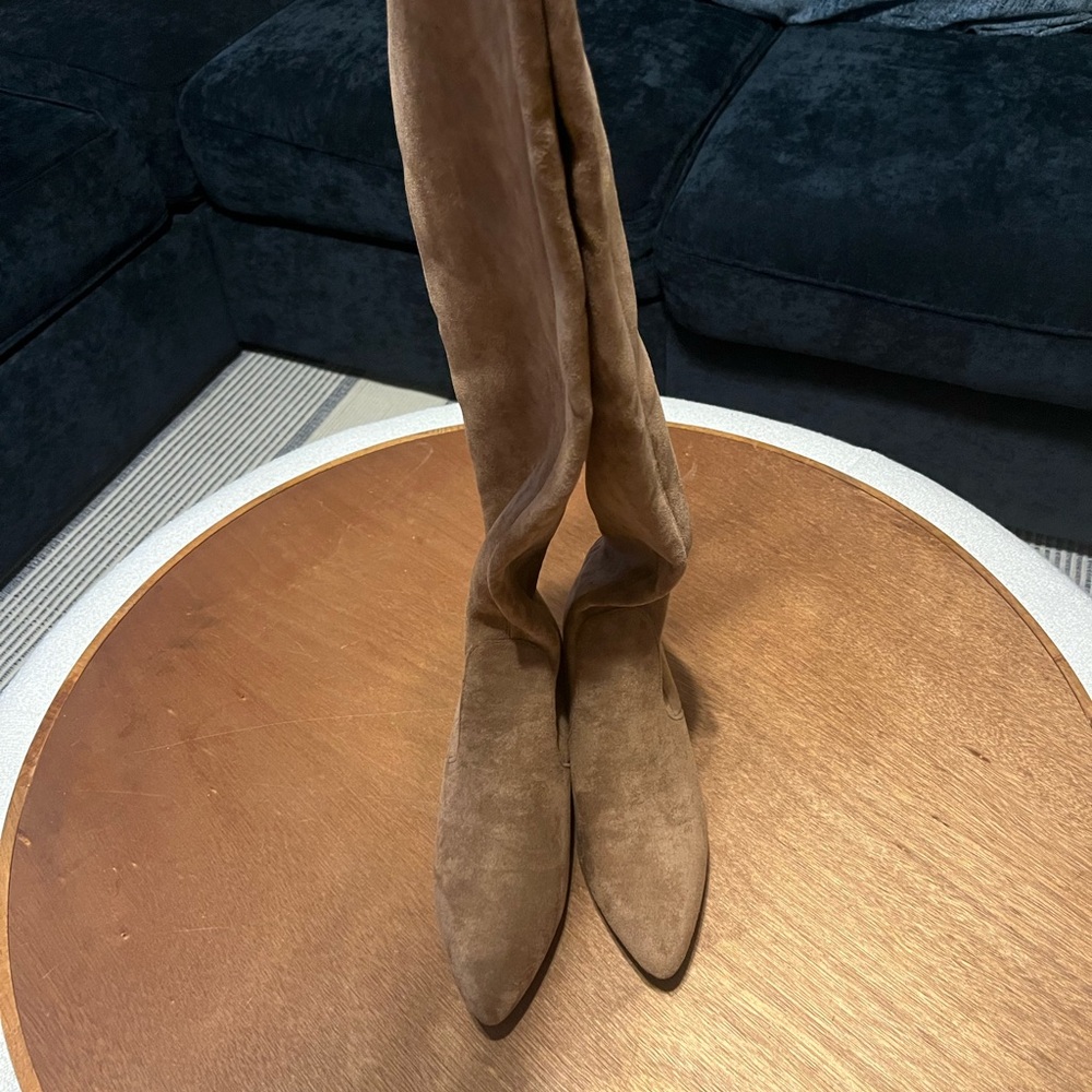 Brown Suede Knee-High Boots - Picture 6 of 8